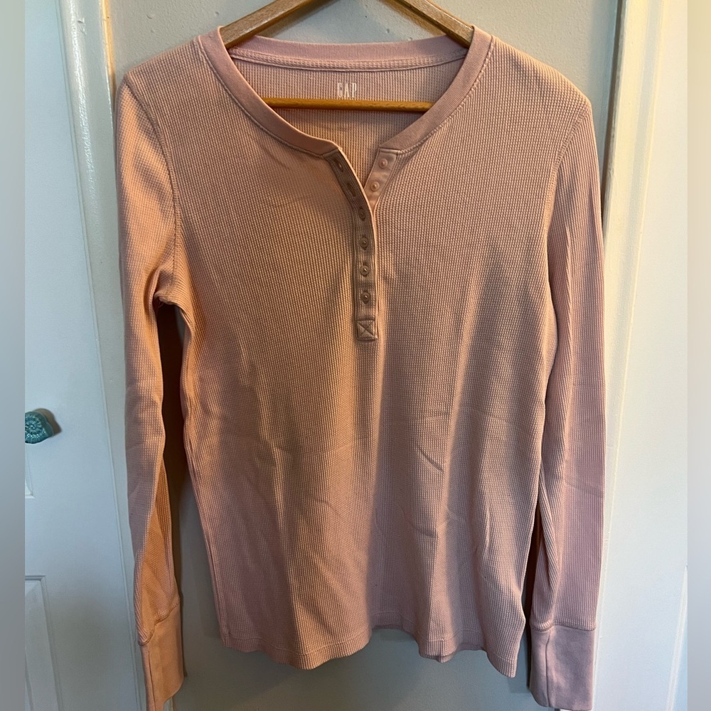 GAP waffle knit long sleeve Henley